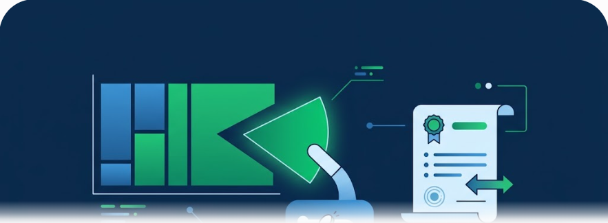 Illustrazione stilizzata su cessione del quinto dello stipendio e della pensione: documento di prestito e grafico finanziario in stile flat design blu e verde