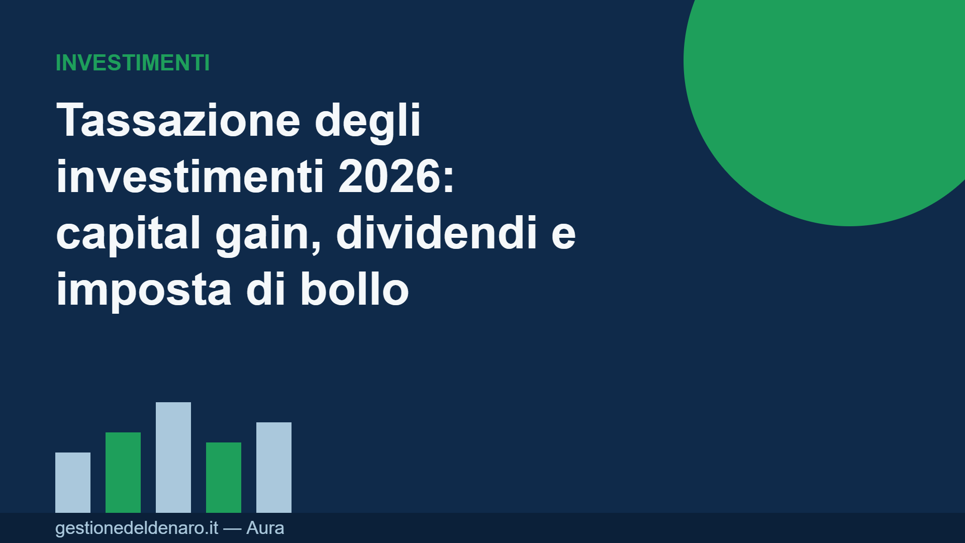 Illustrazione con grafico a barre sulla tassazione degli investimenti in Italia