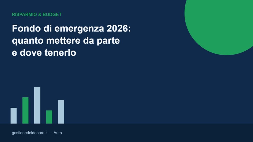 Illustrazione piatta con grafico a barre e titolo sul fondo di emergenza, palette blu navy e verde