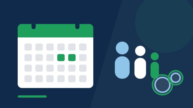 Illustrazione piatta di un calendario con due giorni evidenziati in verde, sagome di una famiglia e monete stilizzate