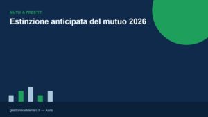 Copertina: estinzione anticipata del mutuo nel 2026