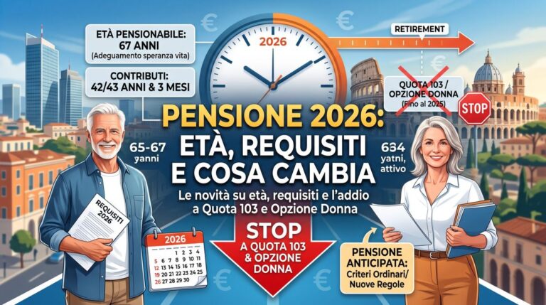 Illustrazione dei requisiti per la pensione 2026: calendario, eta pensionabile e contributi versati